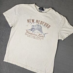 Polo Ralph Lauren T-Shirt Mens Medium Bedford White Graphic Sailfish Crewneck